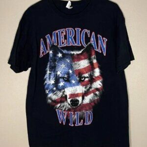 American Wild fruit of the loom black tshirt size large jj